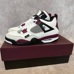 Air Jordan 4 Retro x PSG – White / Bordeaux / Neutral Grey (Men’s Size 9)